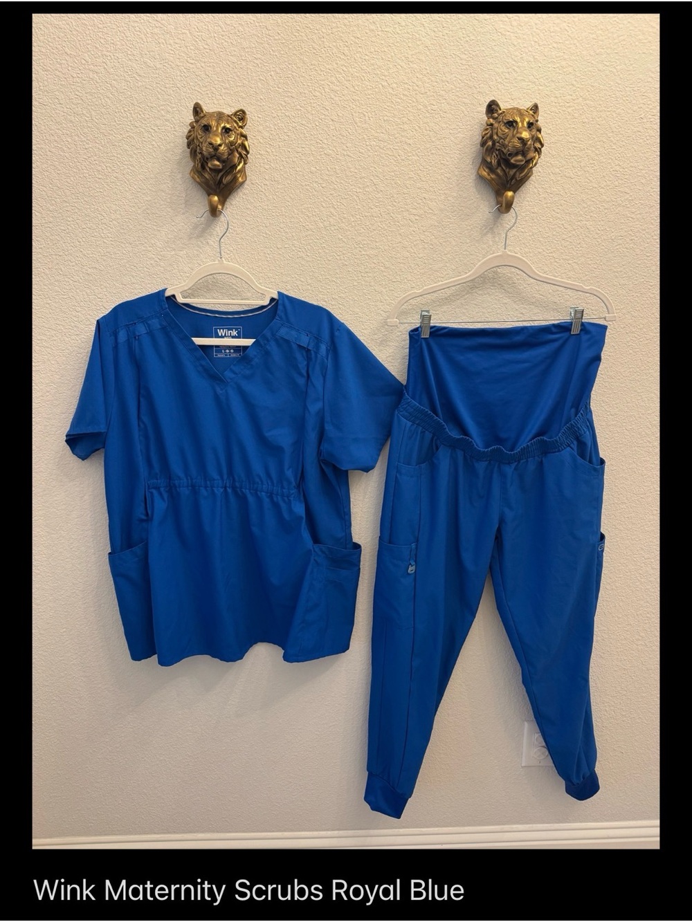 Wink Maternity Jogger Pants & Scrub Top - Royal Blue